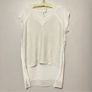 Chic Pier Antonio Gaspari Fuzzi Knit And Sheer back Top